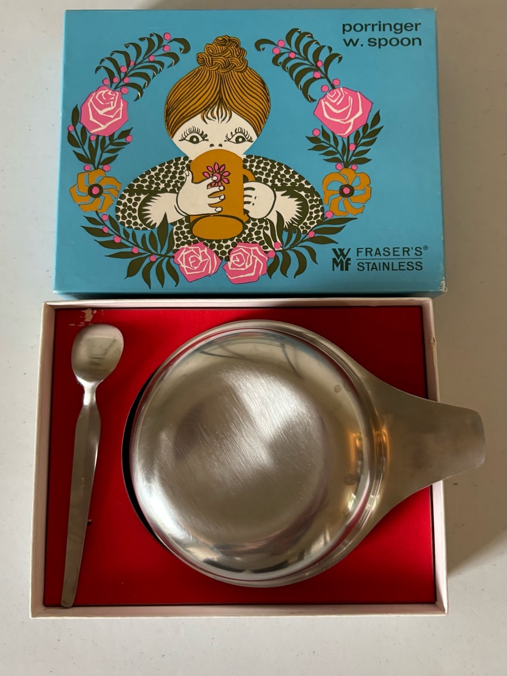 Children’s WMF Fraser's Stainless Porringer with Spoon - Silver
